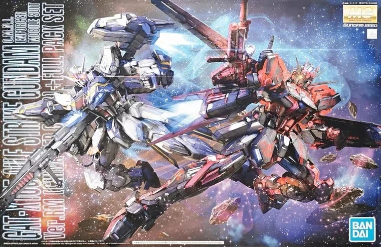 Bandai Gundam 1/100 MG Seed Aile Strike Gundam Ver. RM (Chine Red Color + Full Pack Set) Model Kit - Image 4