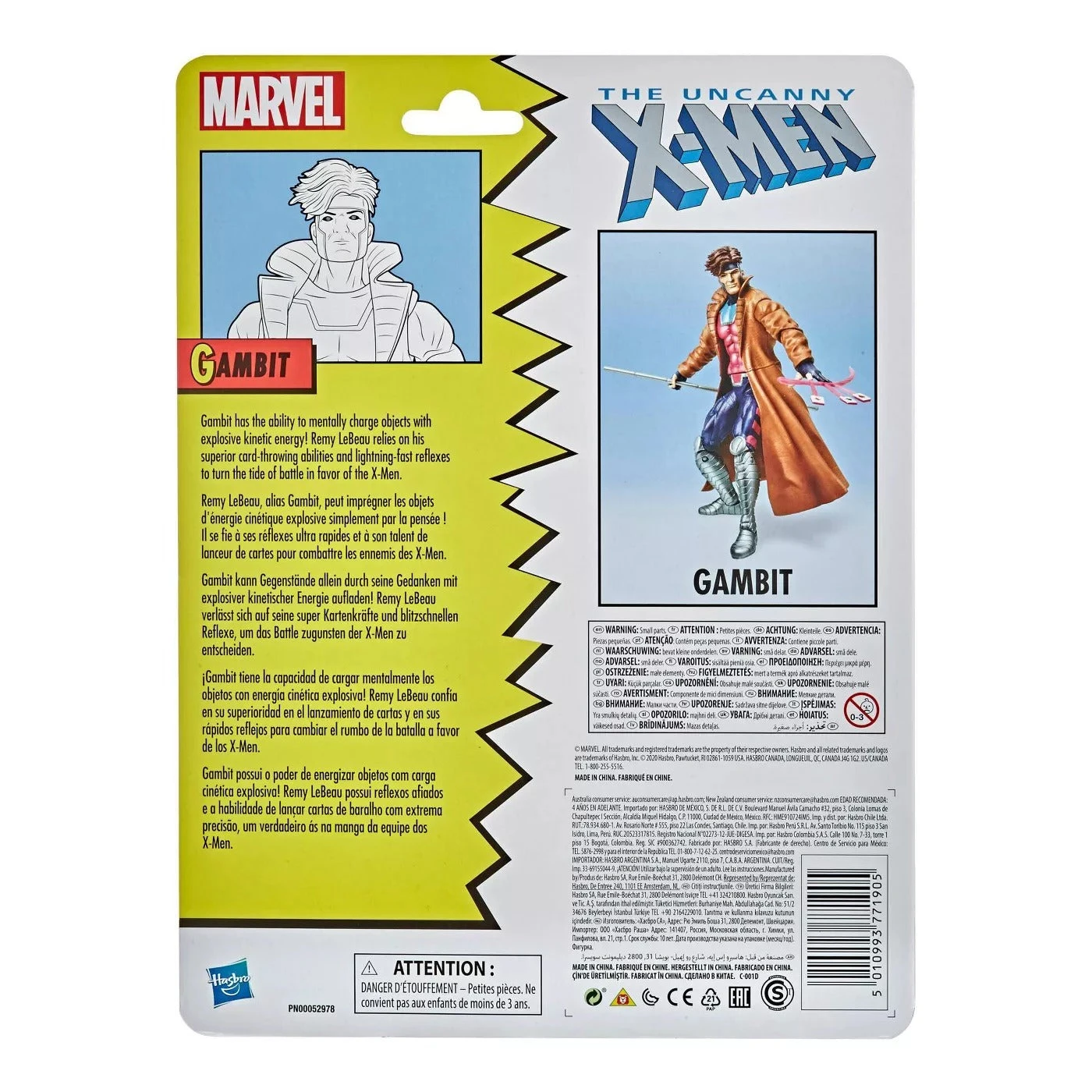 Hasbro Marvel Legends Vintage Retro Series Gambit Action Figure - Image 3