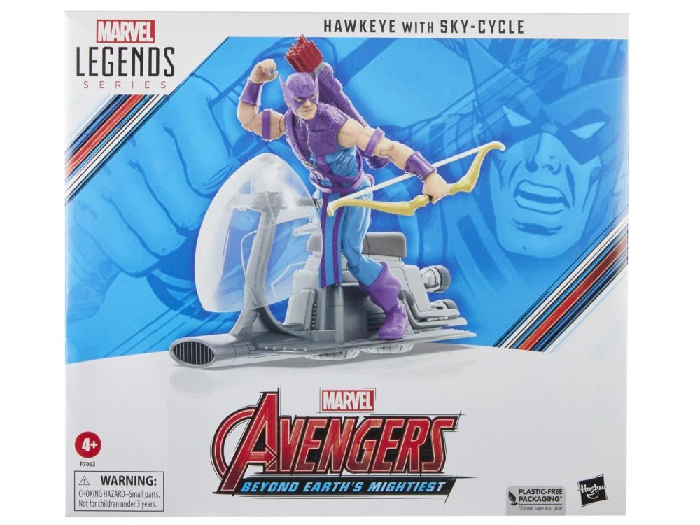 Hasbro Marvel Legends 60th Anniversary Avengers Beyond Earth's Mightiest Hawkeye With Sky-Cycle Action Figure - Image 11