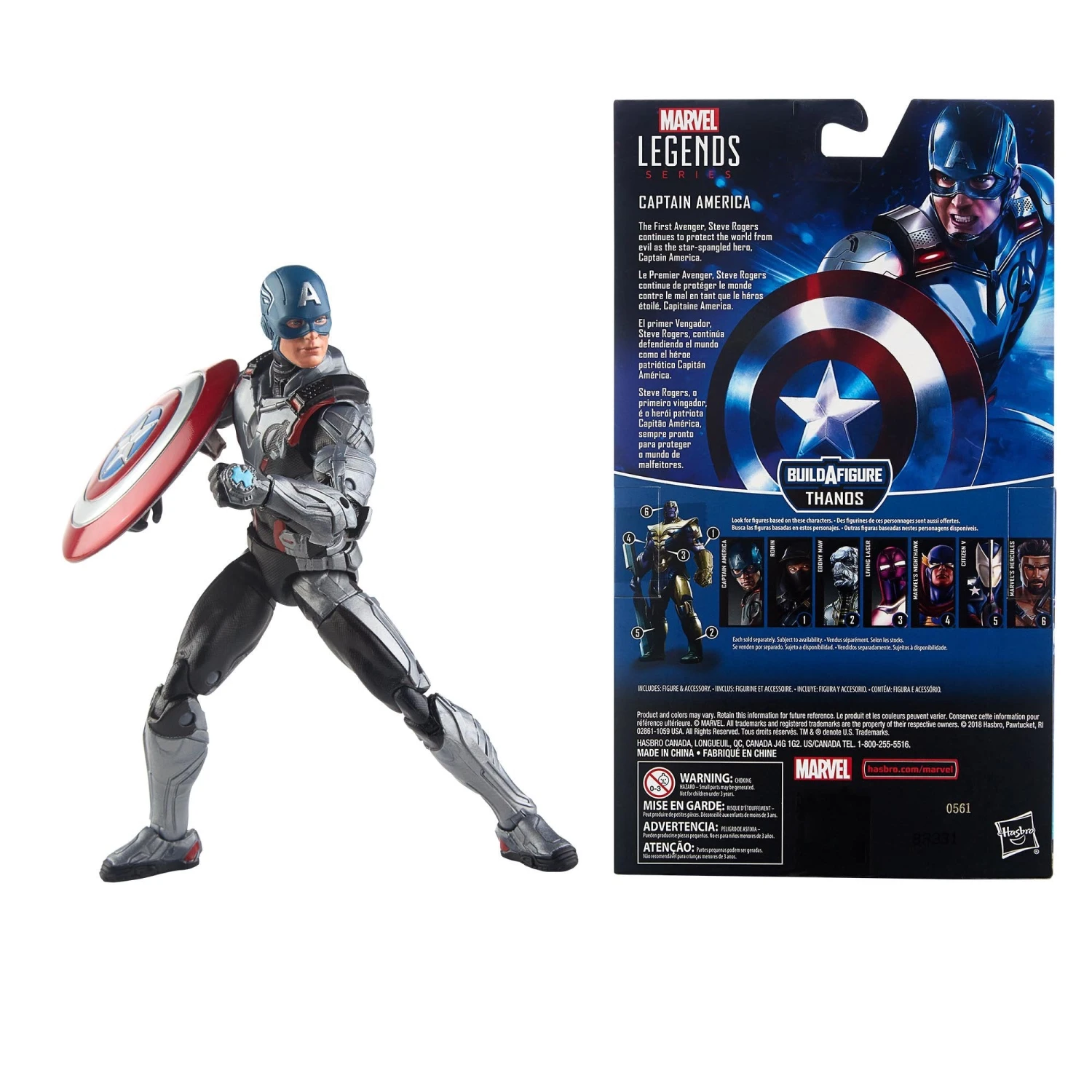 Hasbro Marvel Legends Avengers Endgame Captain America Acton Figure - Image 3