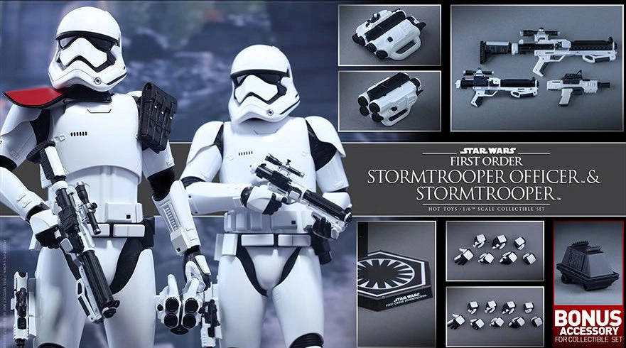 Hot Toys 1/6 Star Wars: The Force Awakens First Order Stormtrooper Officer And Stormtrooper Sixth Scale Figure MMS335